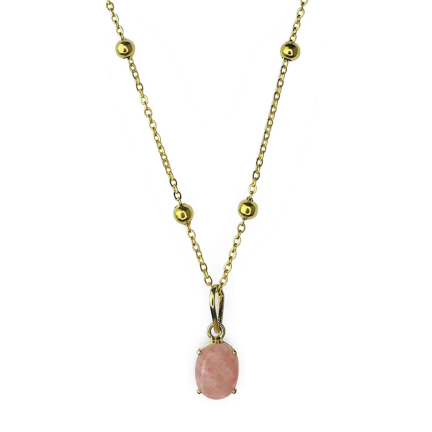 Dina Necklace Strawberry Quartz Stone