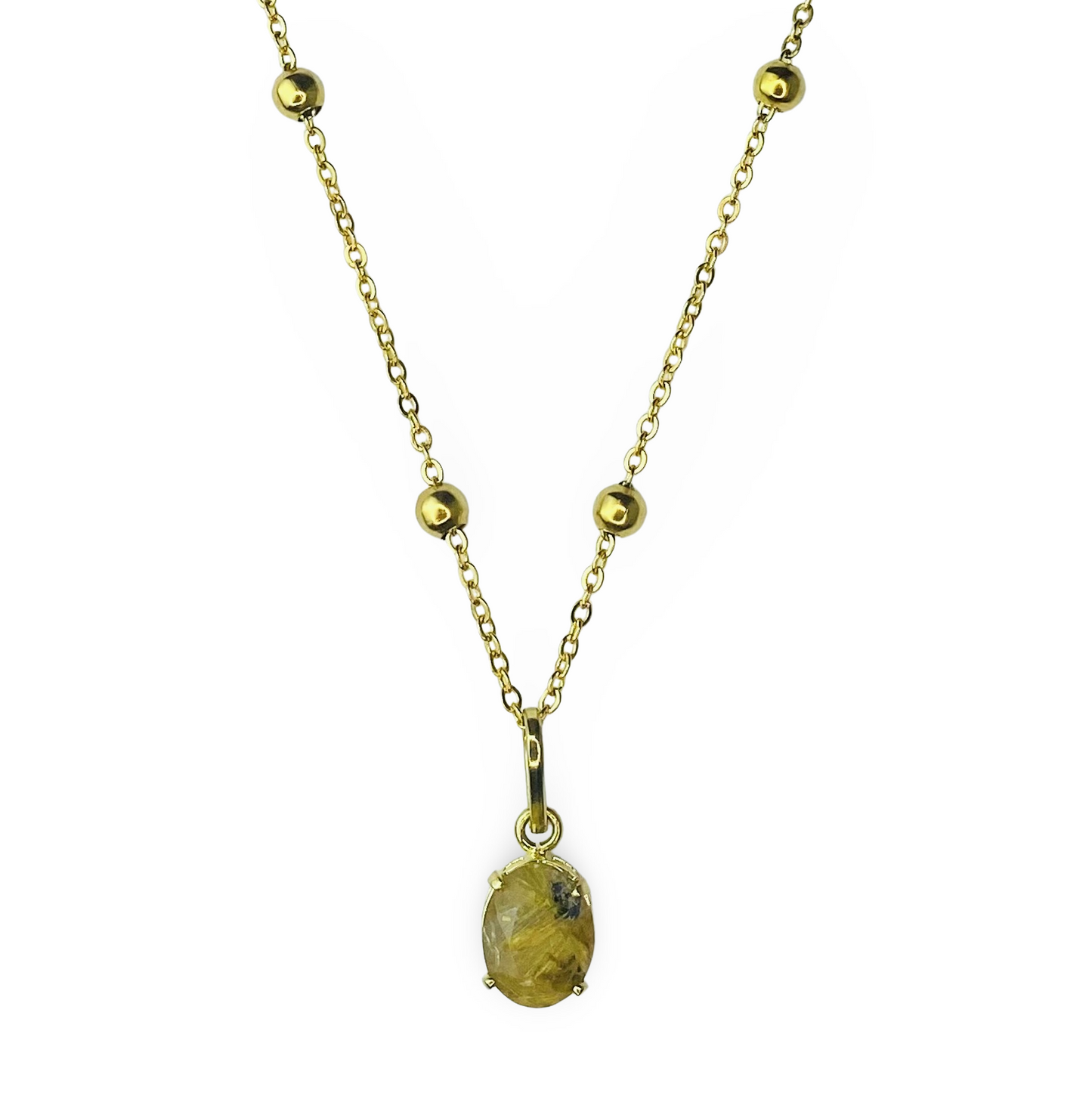 Dina Necklace Rutilated Quartz Stone