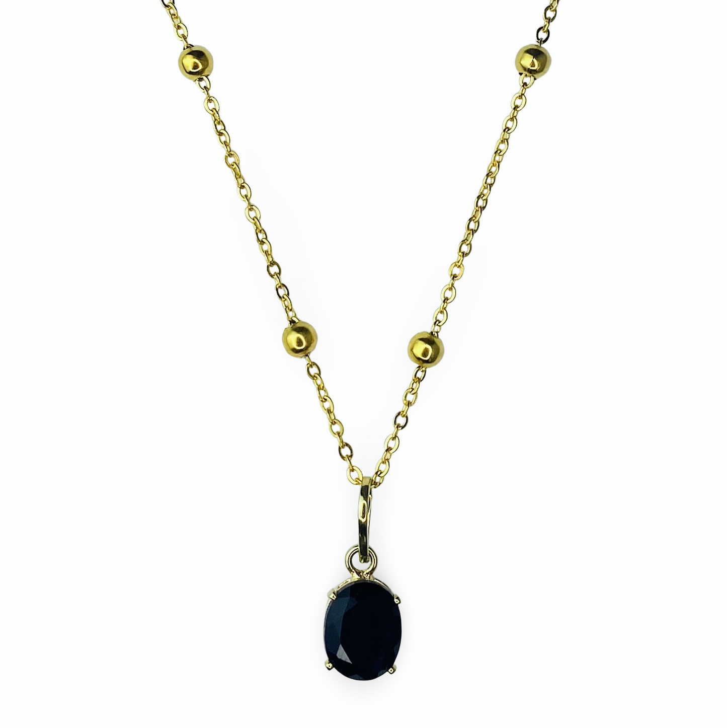Dina Necklace Black Obsidian Stone