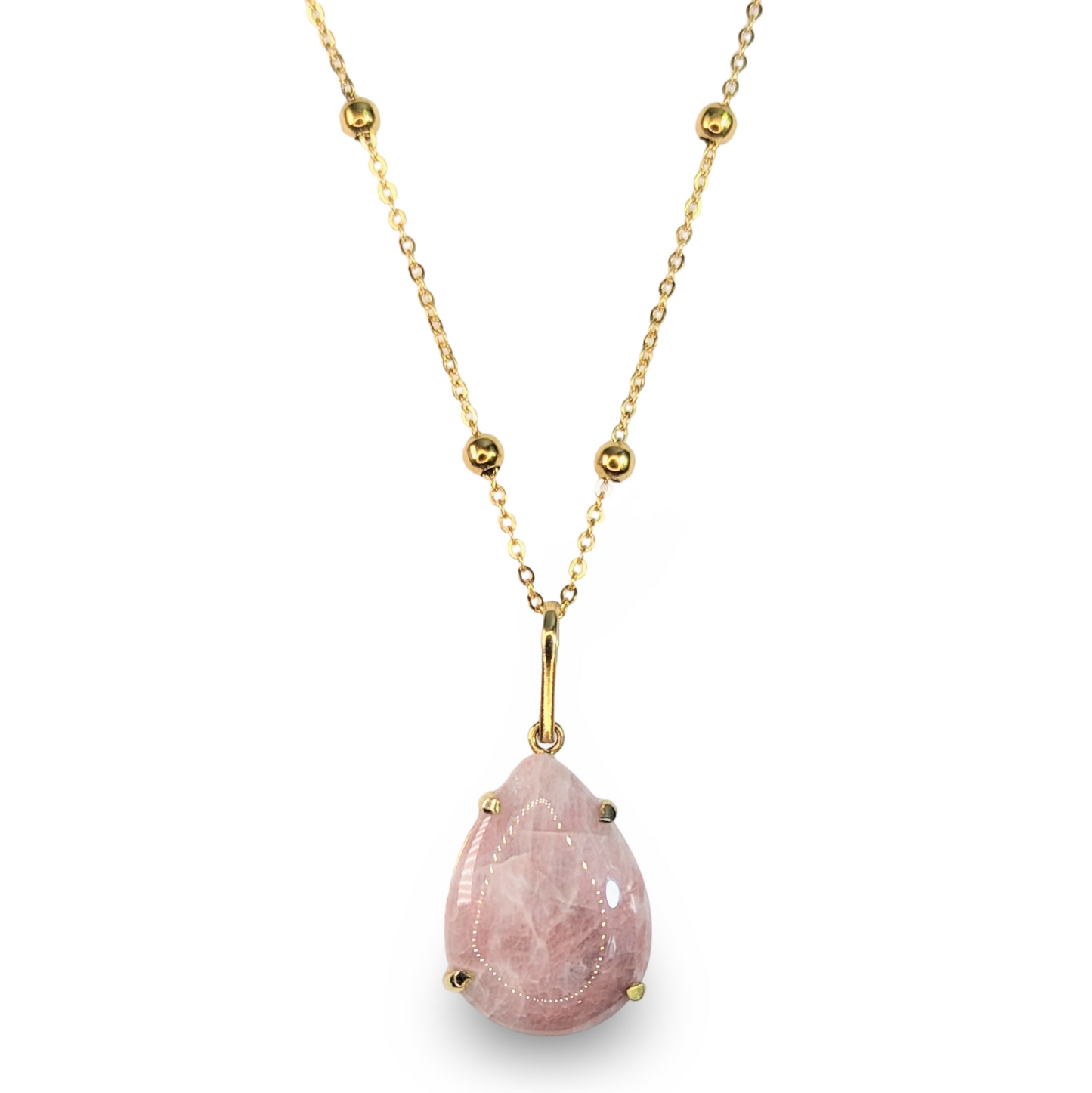 Piero Necklace Strawberry Quartz Stone