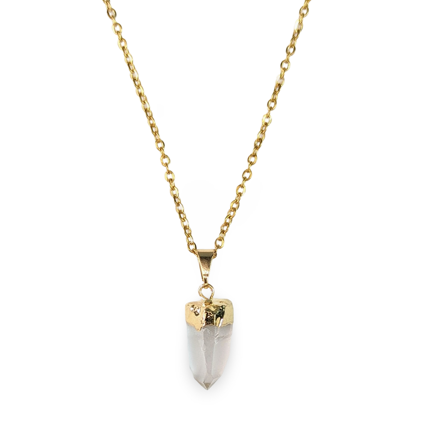 Necklace Lemurian Crystal Quartz Stone