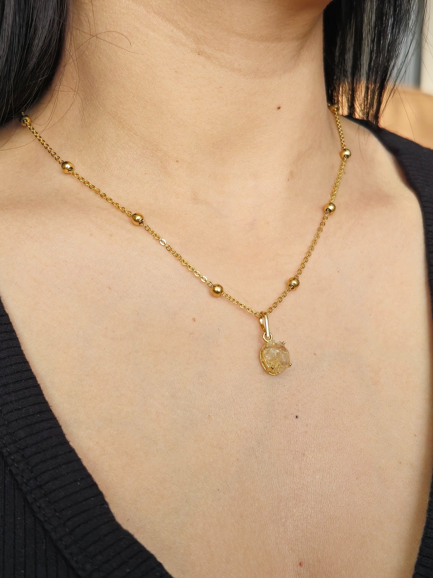 Dina Necklace Rutilated Quartz Stone