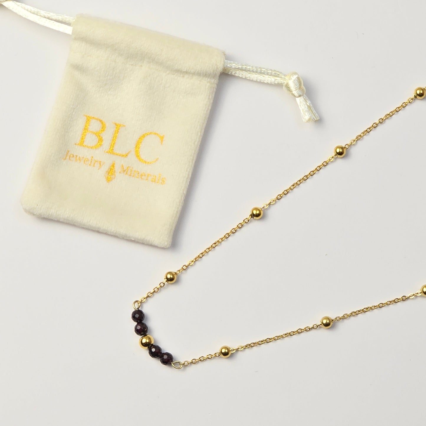 Necklace Faceted Garnet Beads