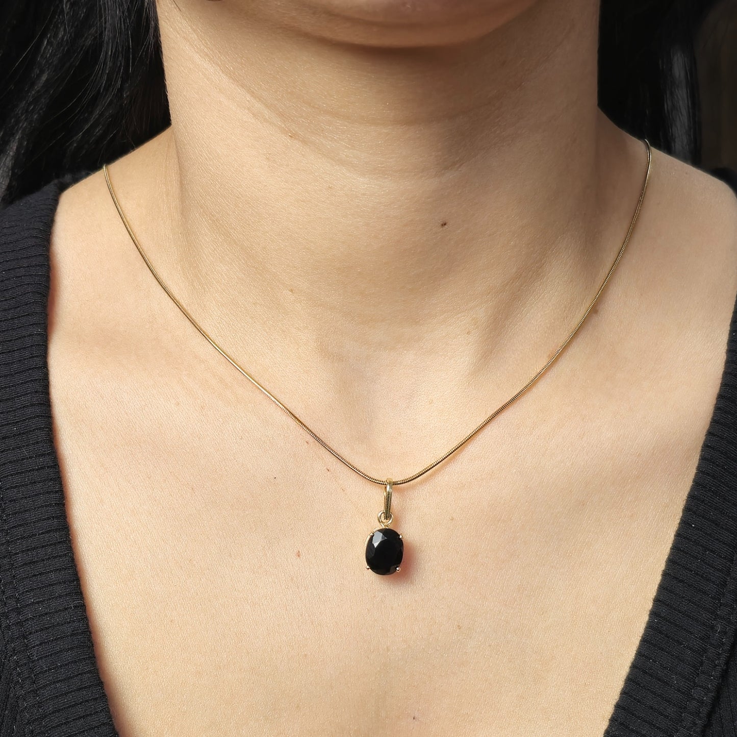 Dina Necklace Black Obsidian Stone