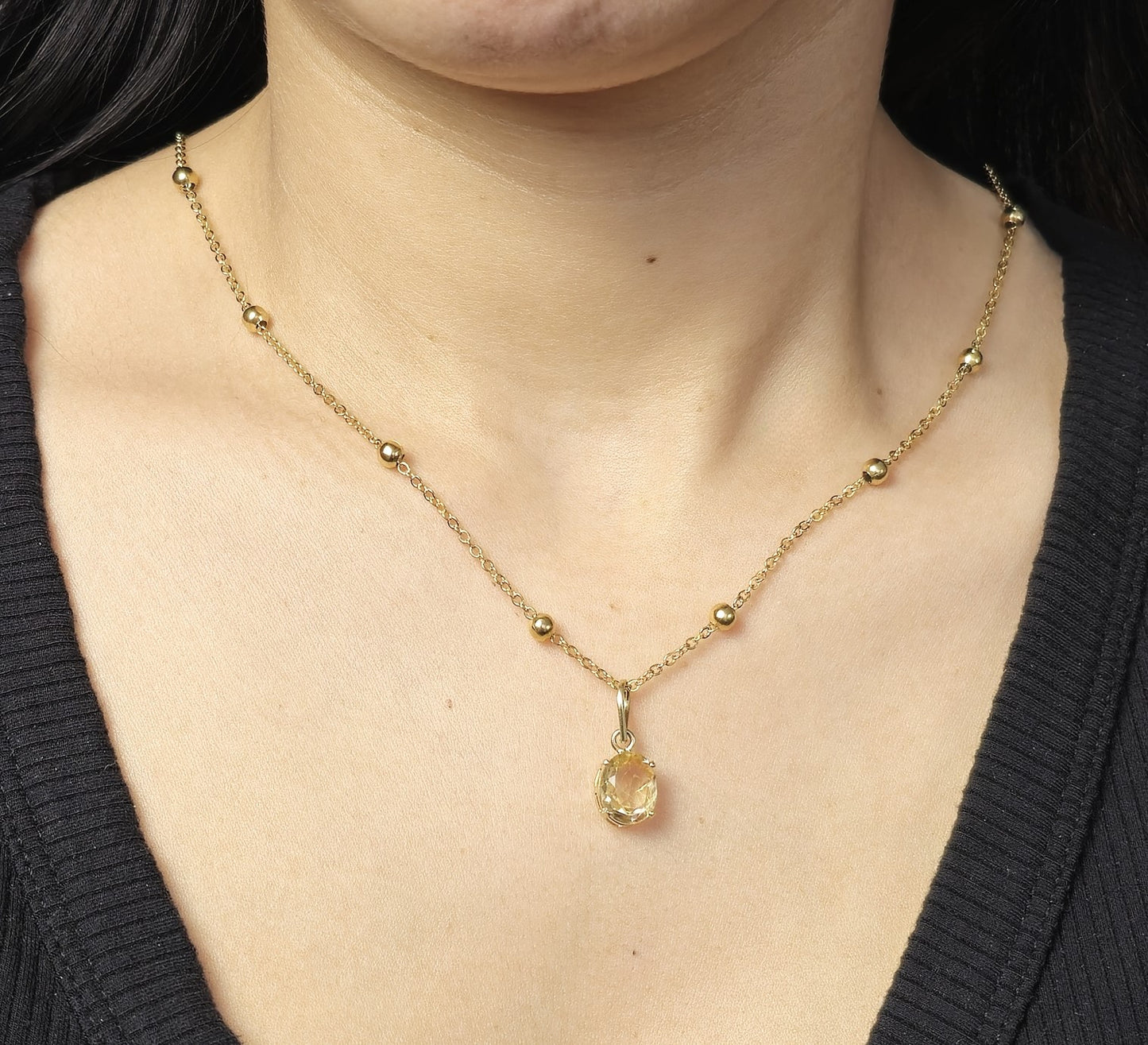 Dina Necklace Citrine Stone