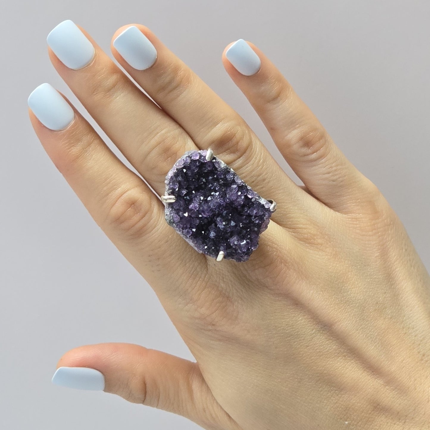 Amethyst Druse Rings (Adjustable)