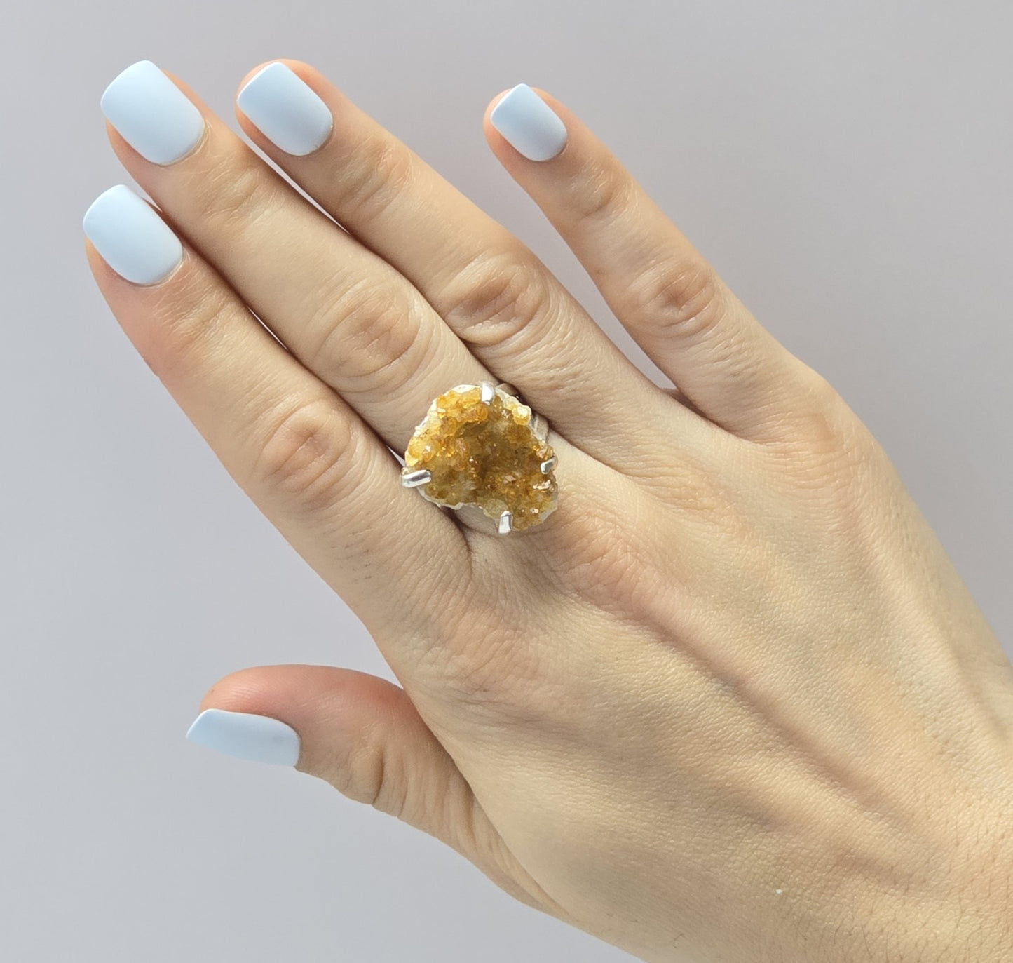 Citrine Druse Rings (Adjustable)