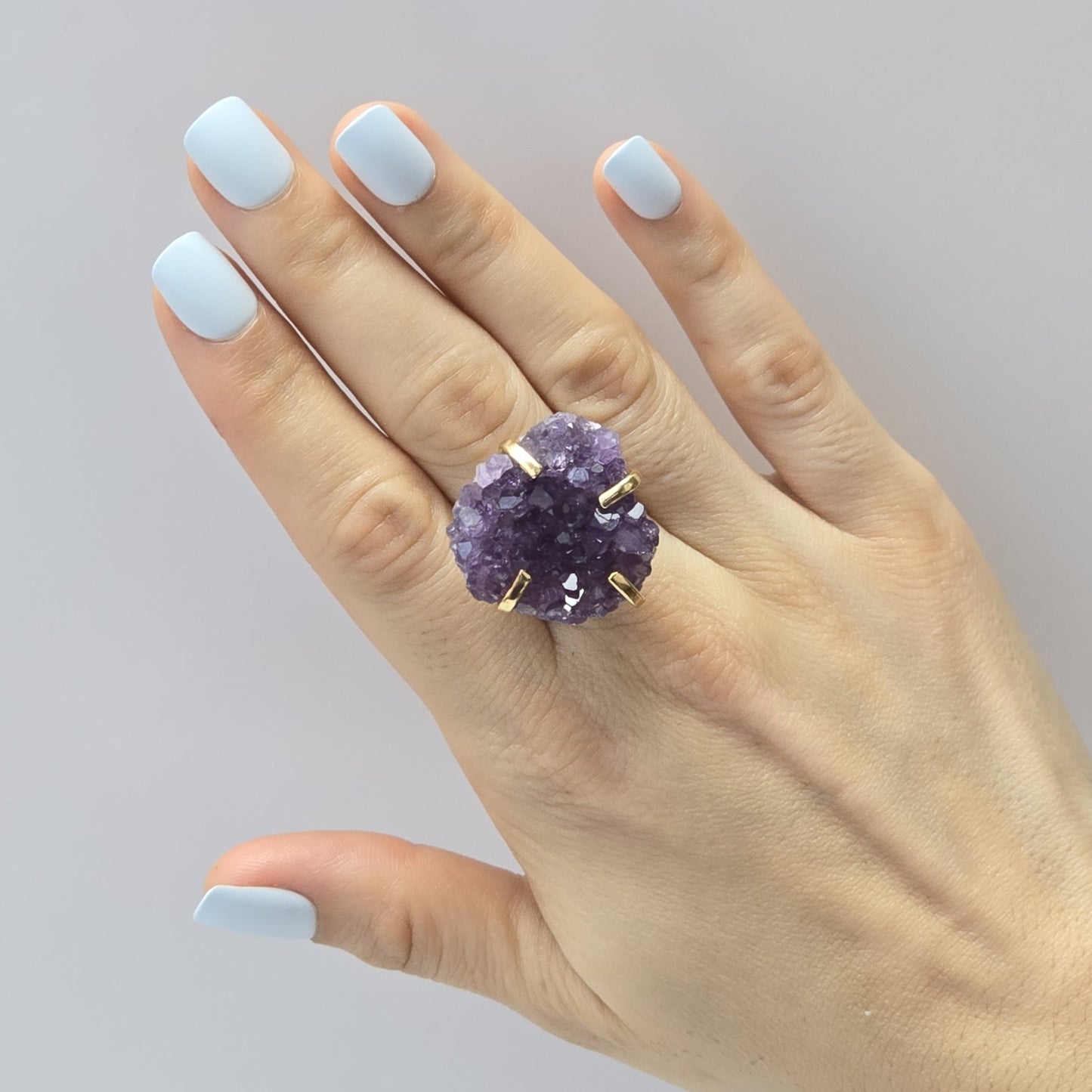Amethyst Druse Rings (Adjustable)