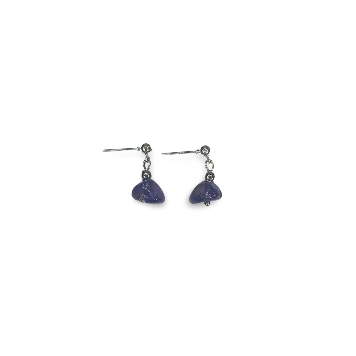 Stud Earrings with Amethyst