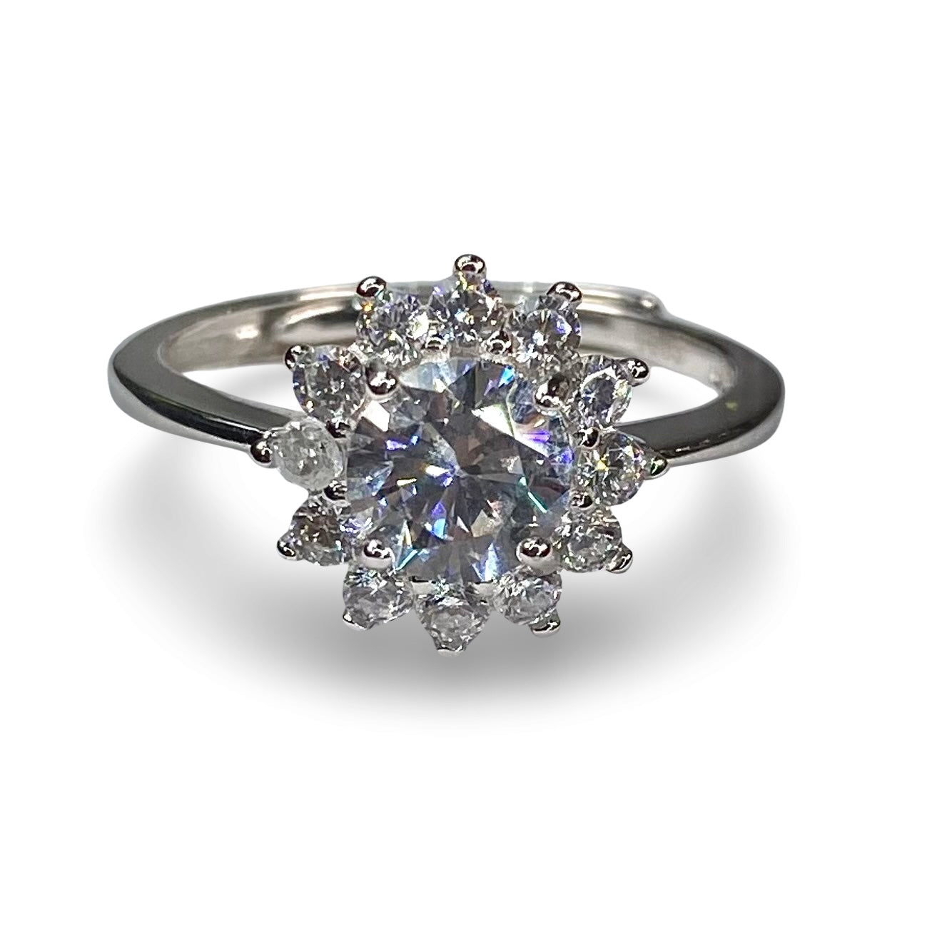 Adjustable Ring Inlaid Zircon Dainty Premium Quality (925 Sterling Silver)