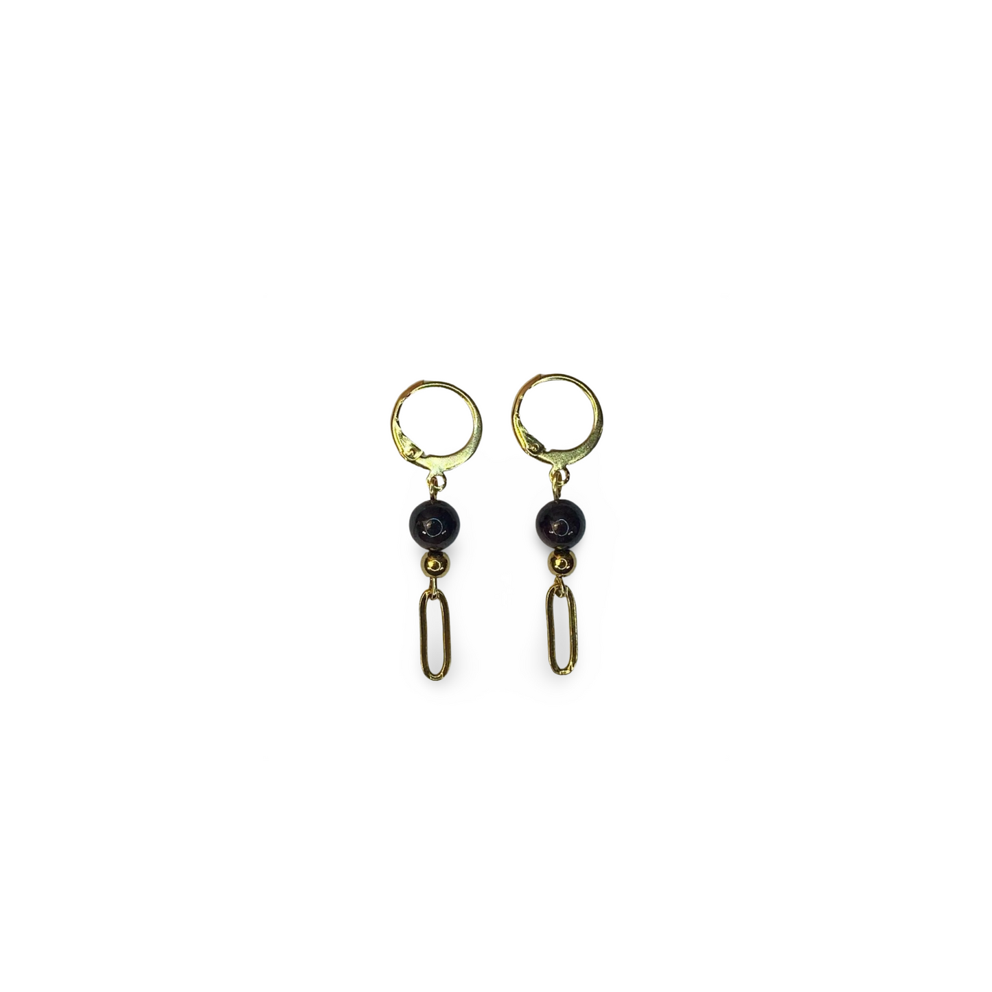 Hoops Earrings with Garnet