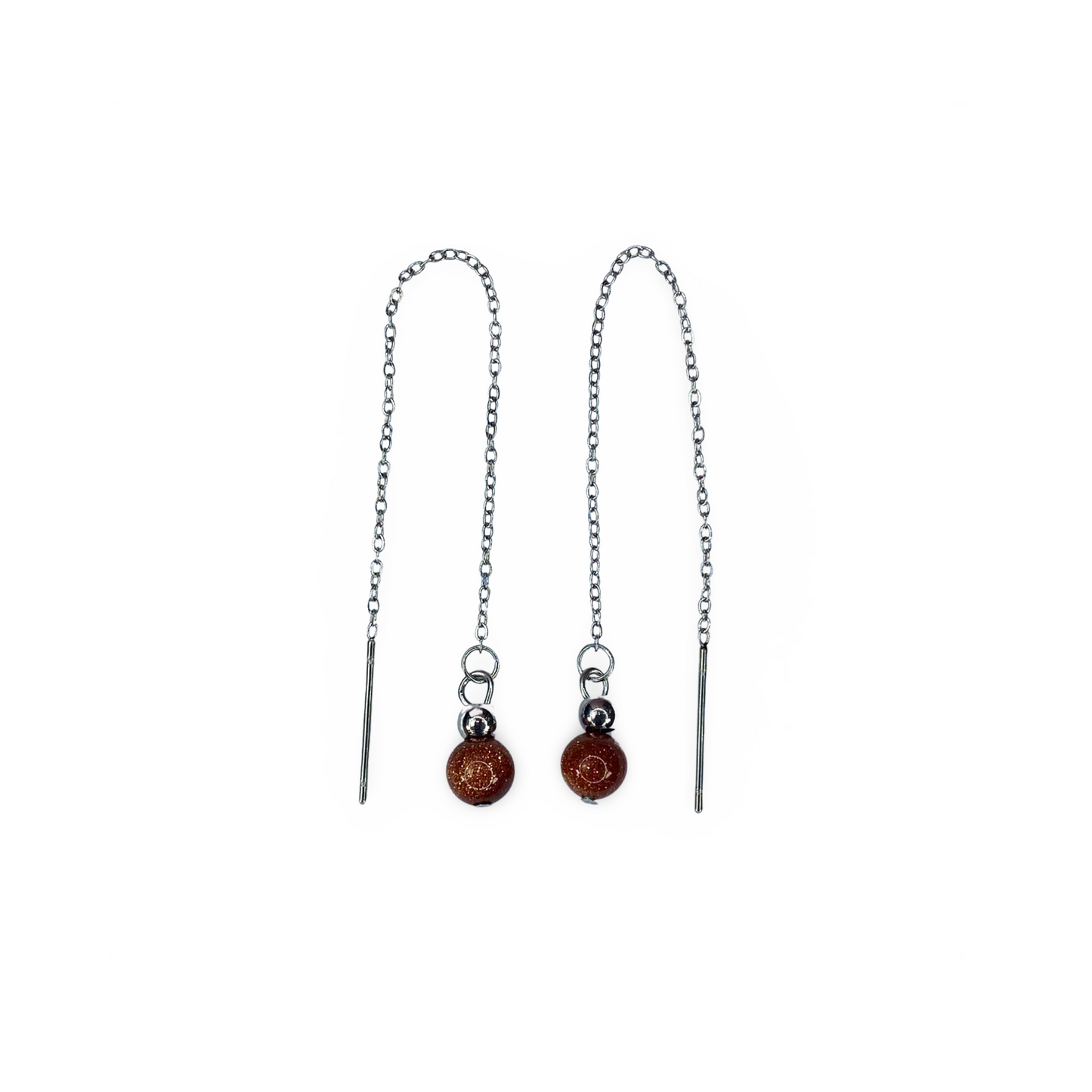 Chain Earrings with Goldstone