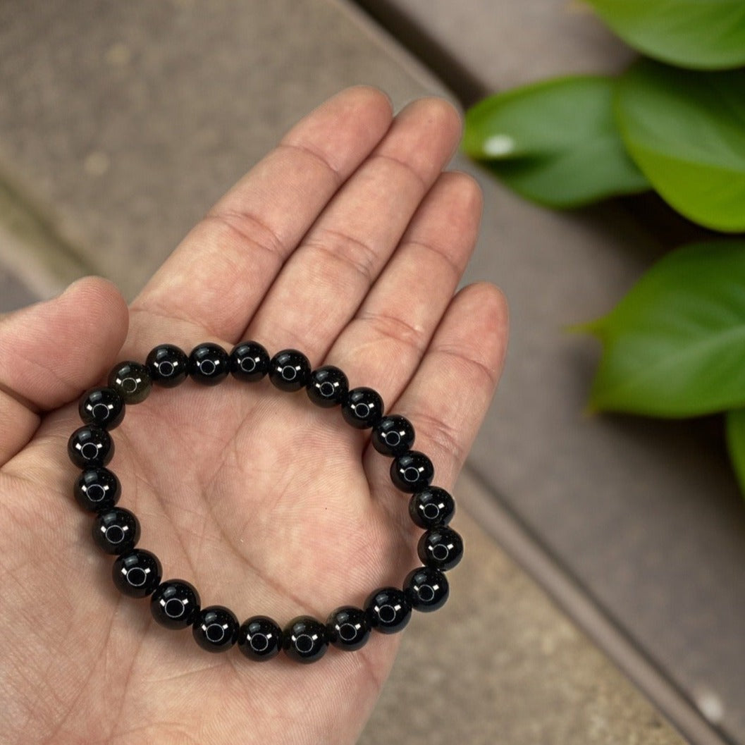 Beads Bracelets (Black Obsidian) (6 mm)