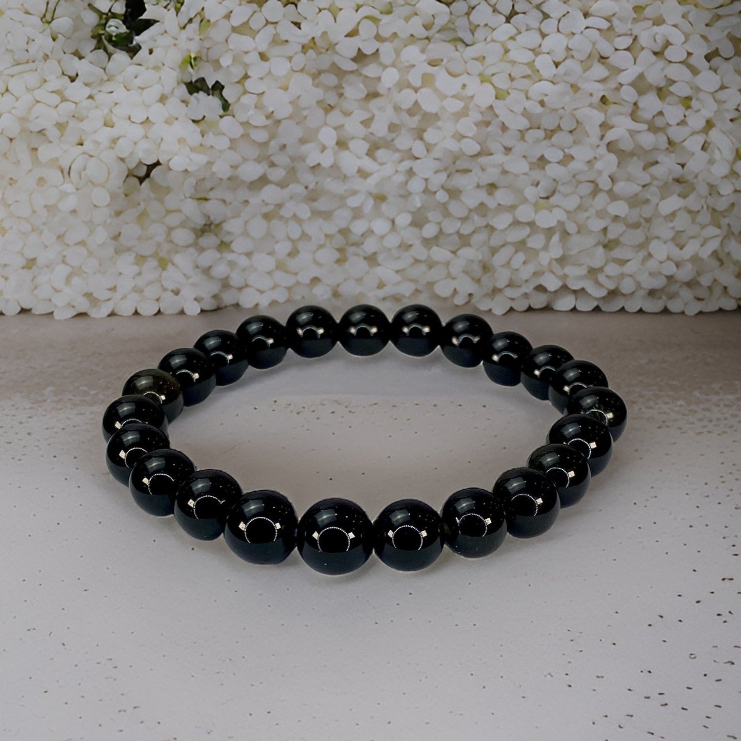 Beads Bracelets (Golden Black Obsidian) (8 mm)