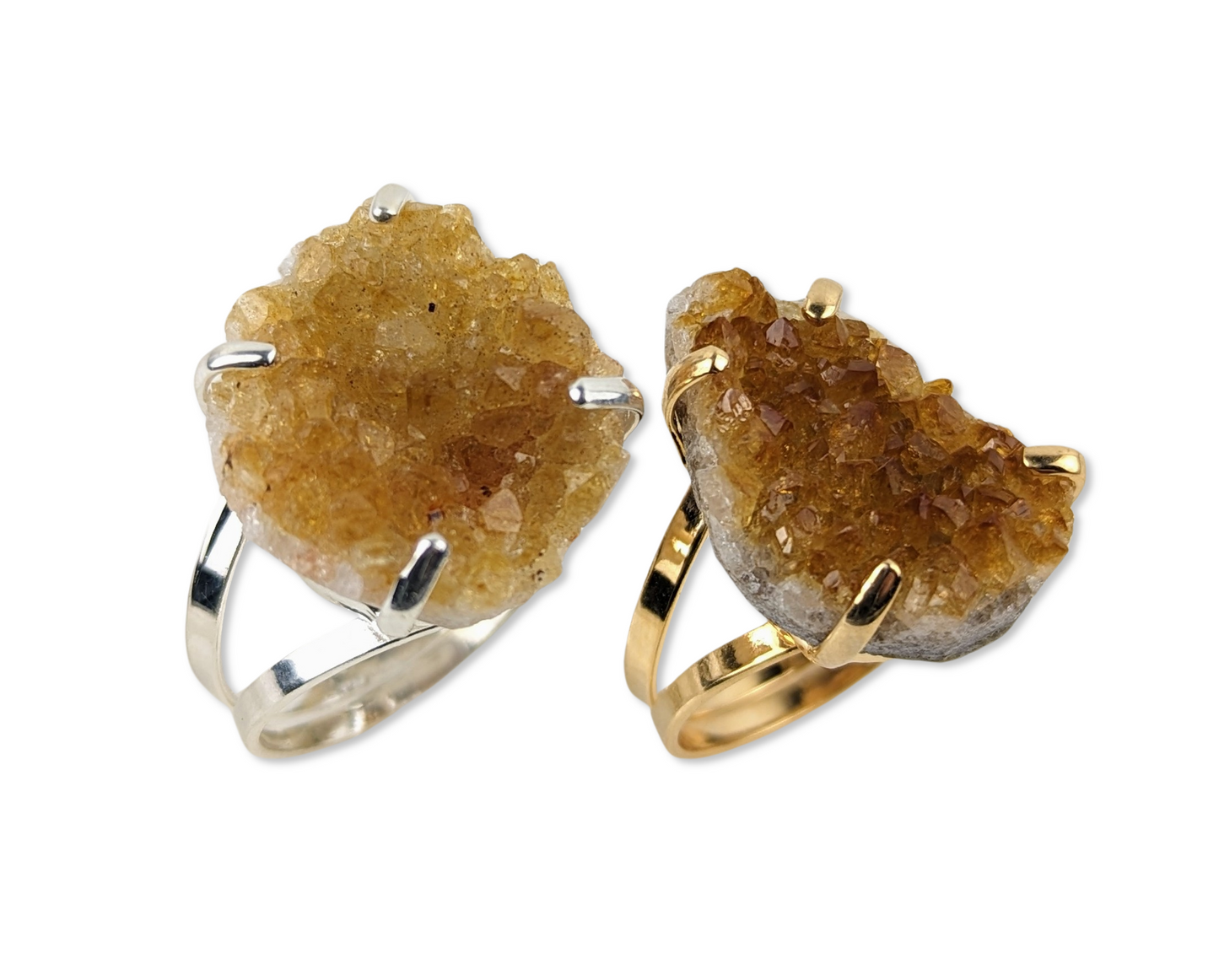 Citrine Druse Rings (Adjustable)