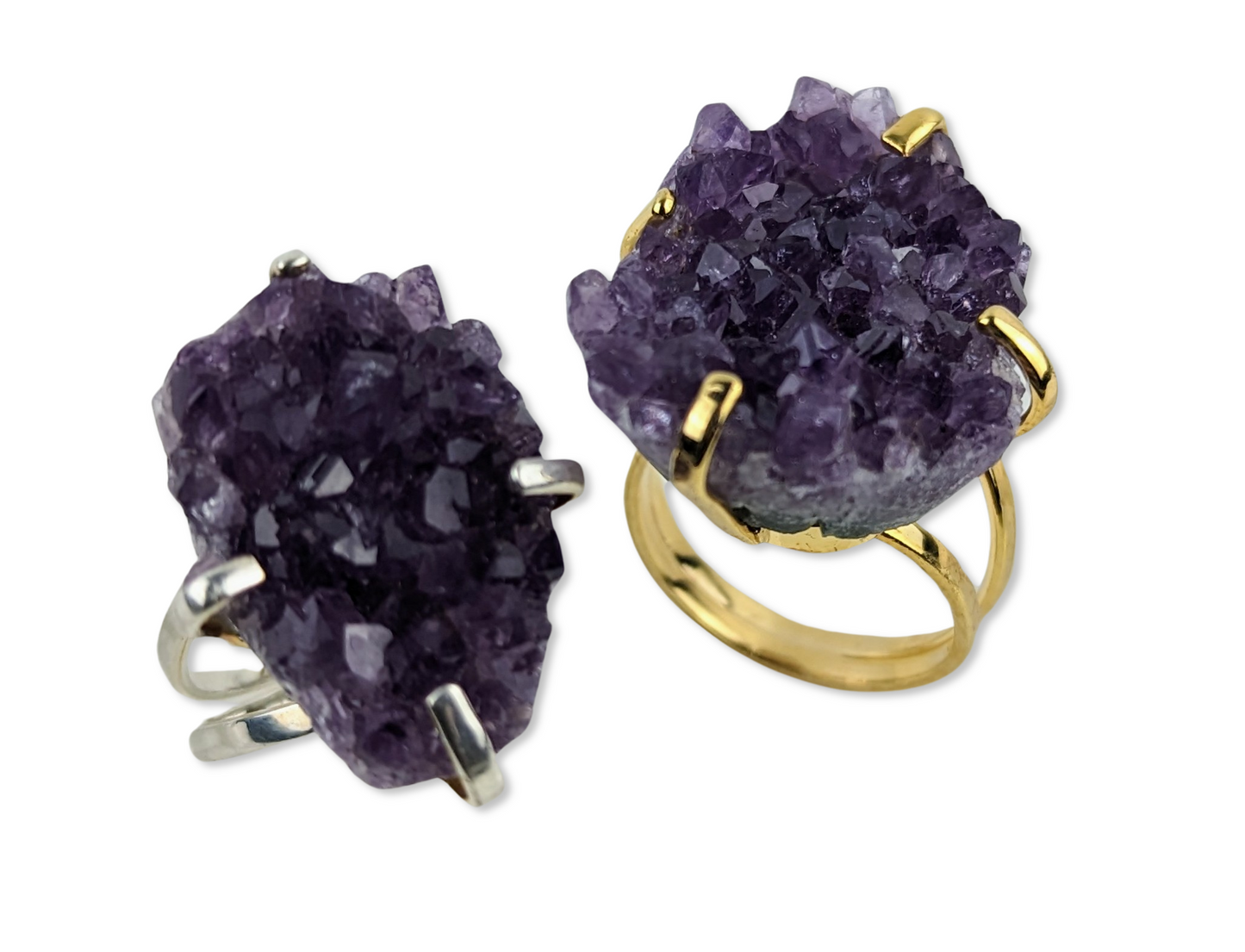Amethyst Druse Rings (Adjustable)
