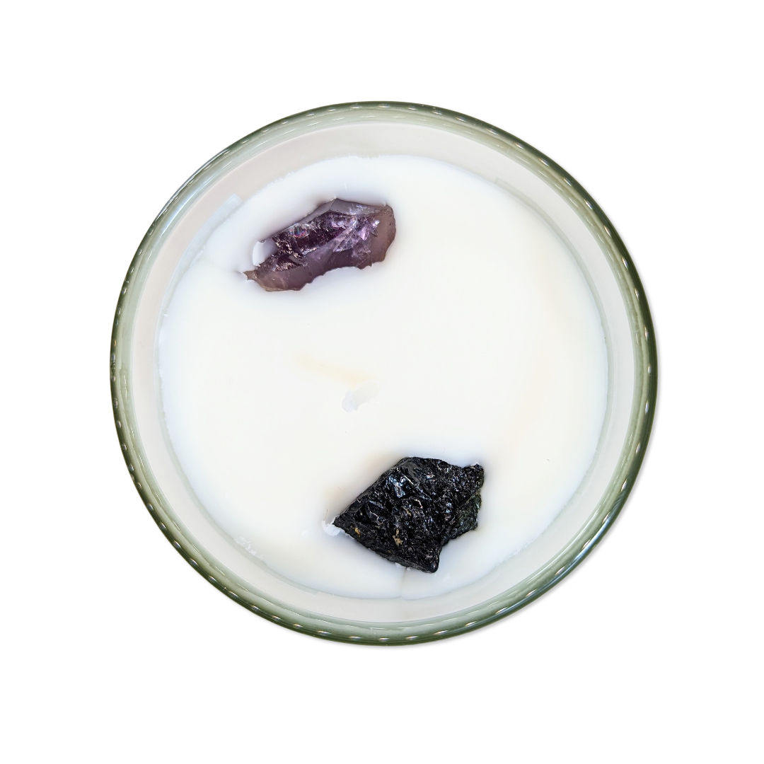 Protection Candle (with Natural Stones)