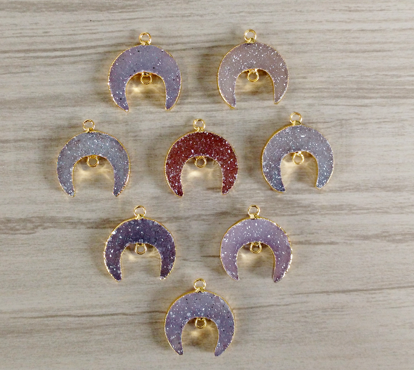 Moon Druzy Connector ** (25 mm)