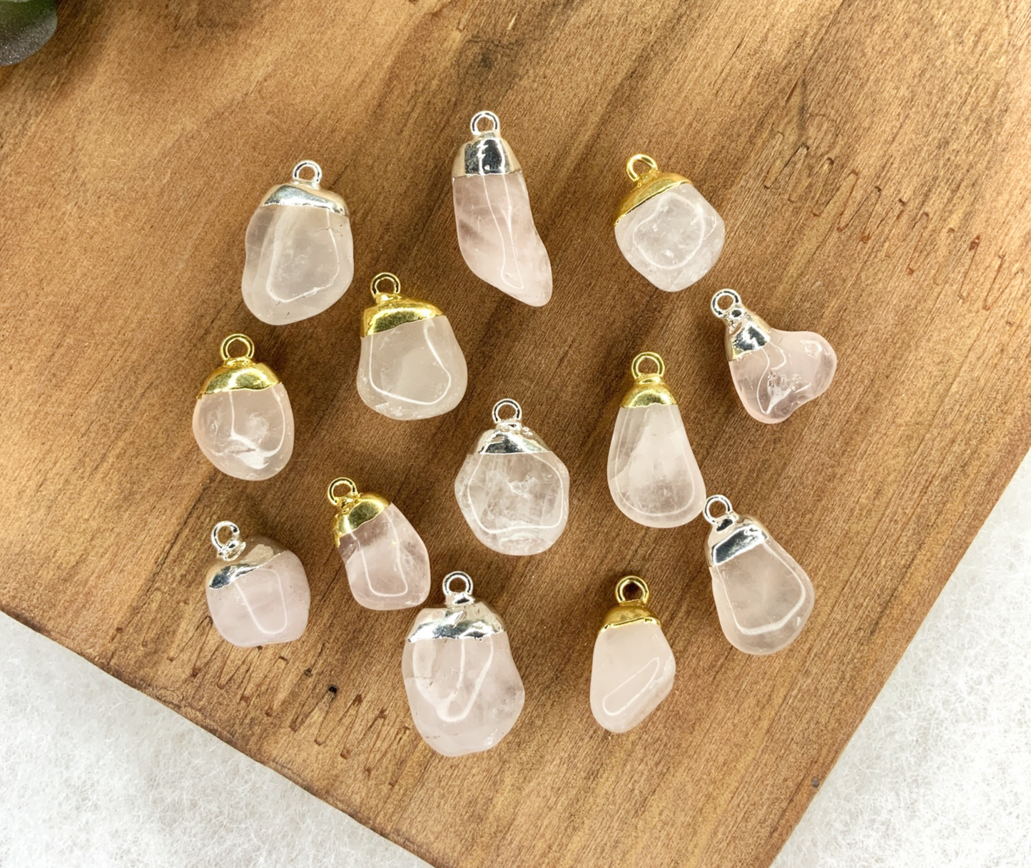 Tumbled Rose Quartz pendants (12-30 mm)