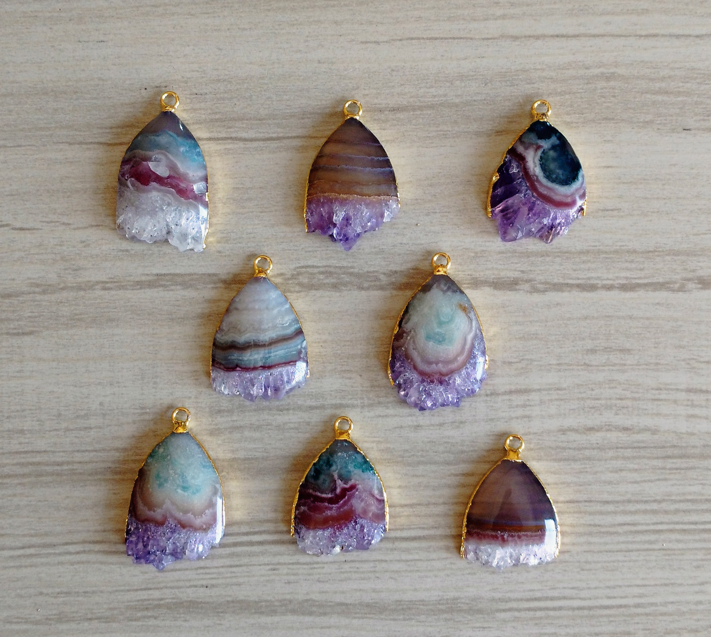Amethyst Slice pendant (Cabochon)(15-22 mm)