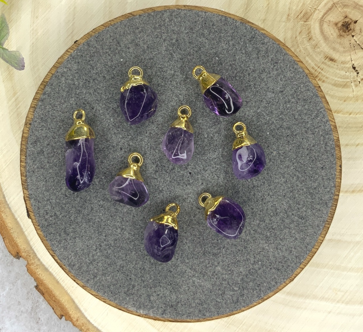 Tumbled Amethyst Pendants