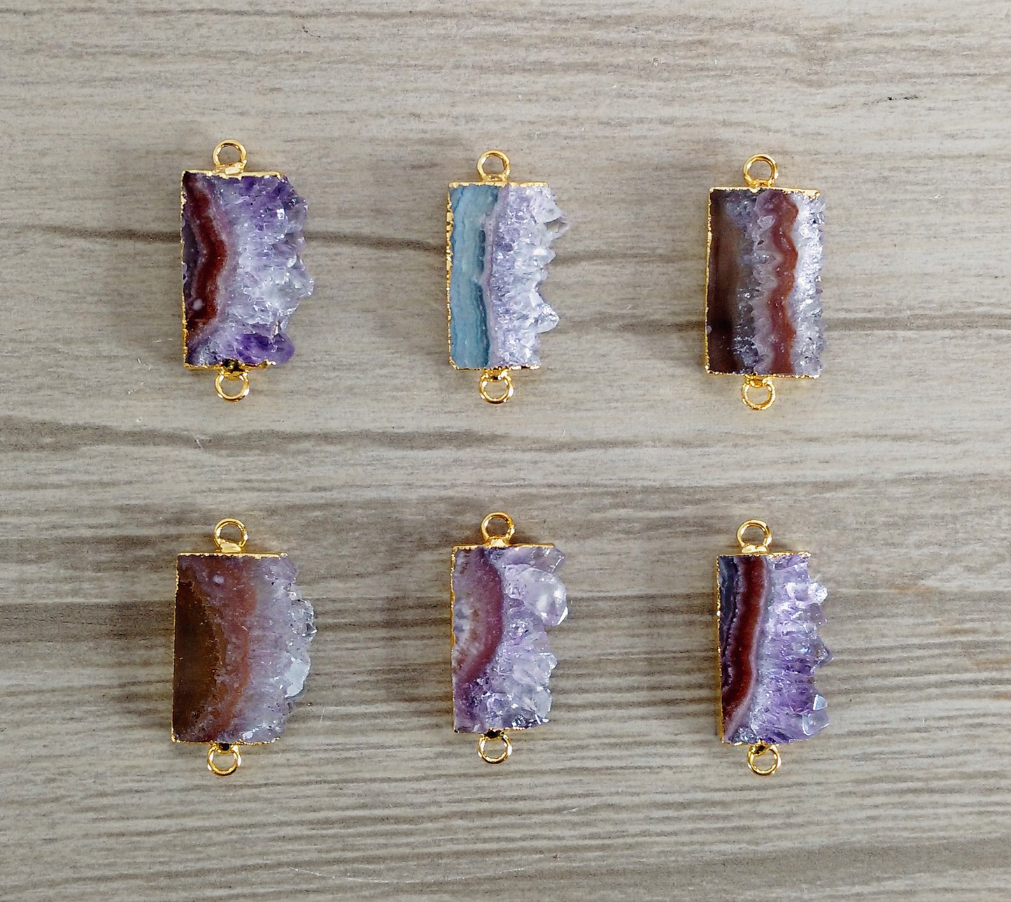 Amethyst Slice Connector (Rectangle) (25 mm)