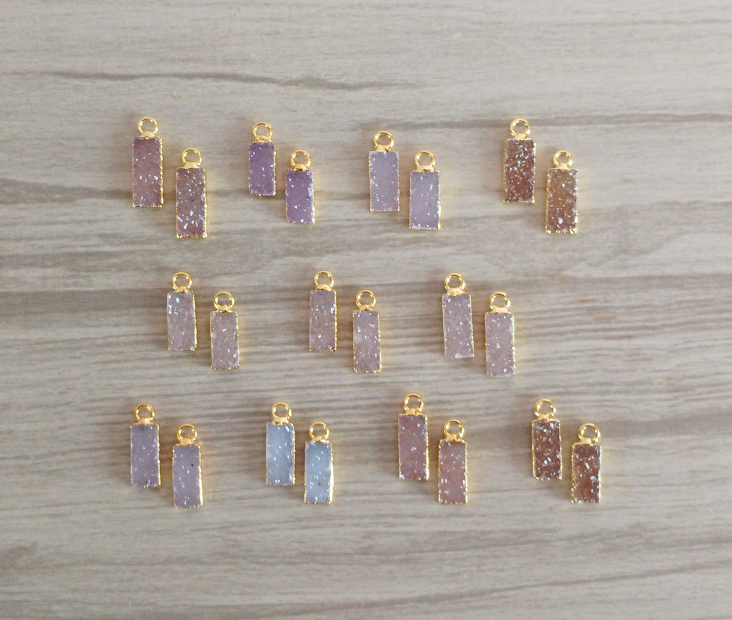 Tiny Bar Druzy pairs (12-15 mm)