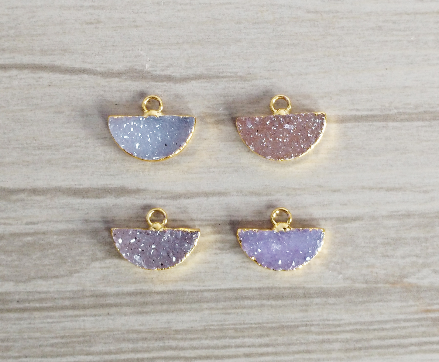 Half Round Druzy Pendant (17 mm)