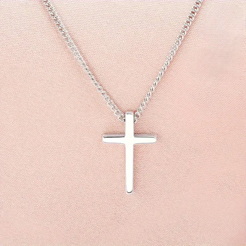 Cross Pendant Necklace 925 Sterling Silver Hypoallergenic
