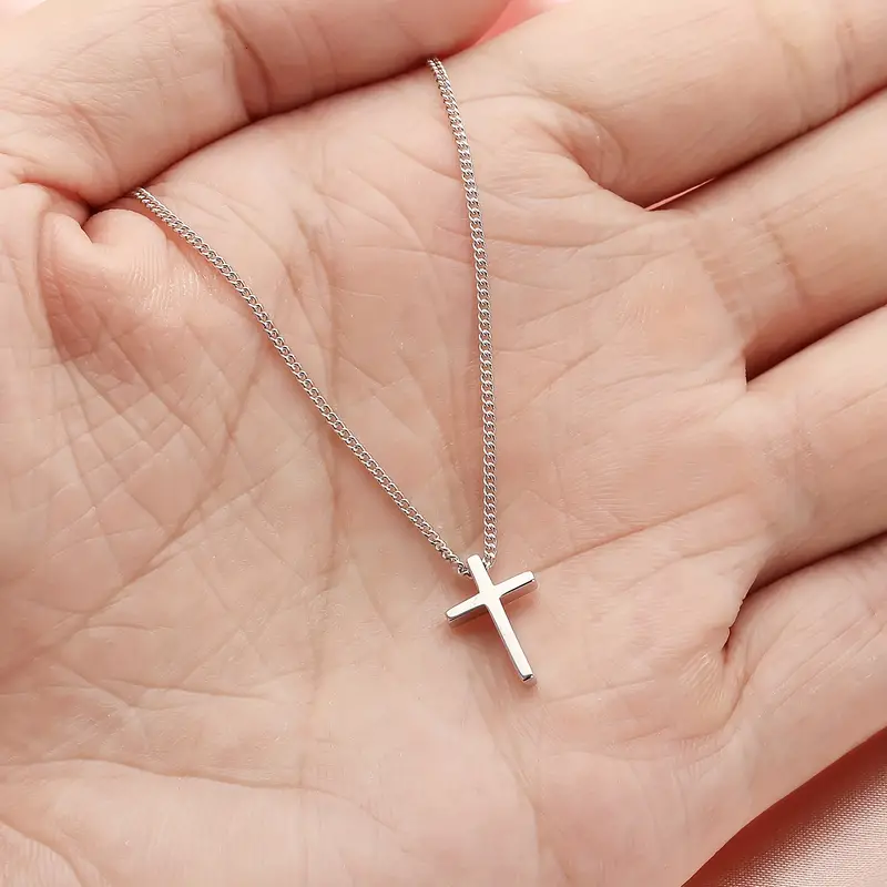 Cross Pendant Necklace 925 Sterling Silver Hypoallergenic