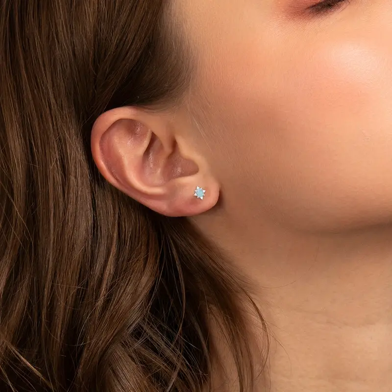 Oval Shape Stud Earrings Elegant Style 925 Sterling Silver Hypoallergenic