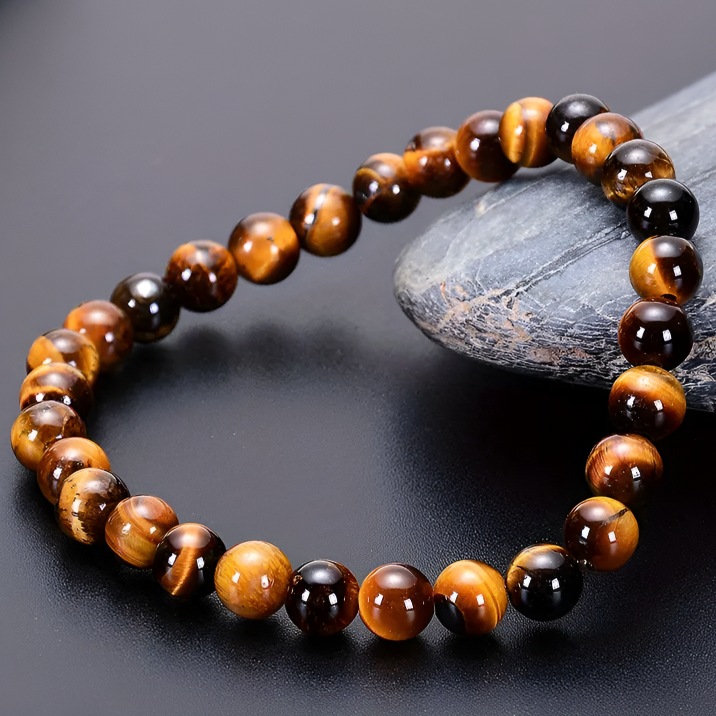 Beads Bracelets (Tiger Eyes) (6 mm)