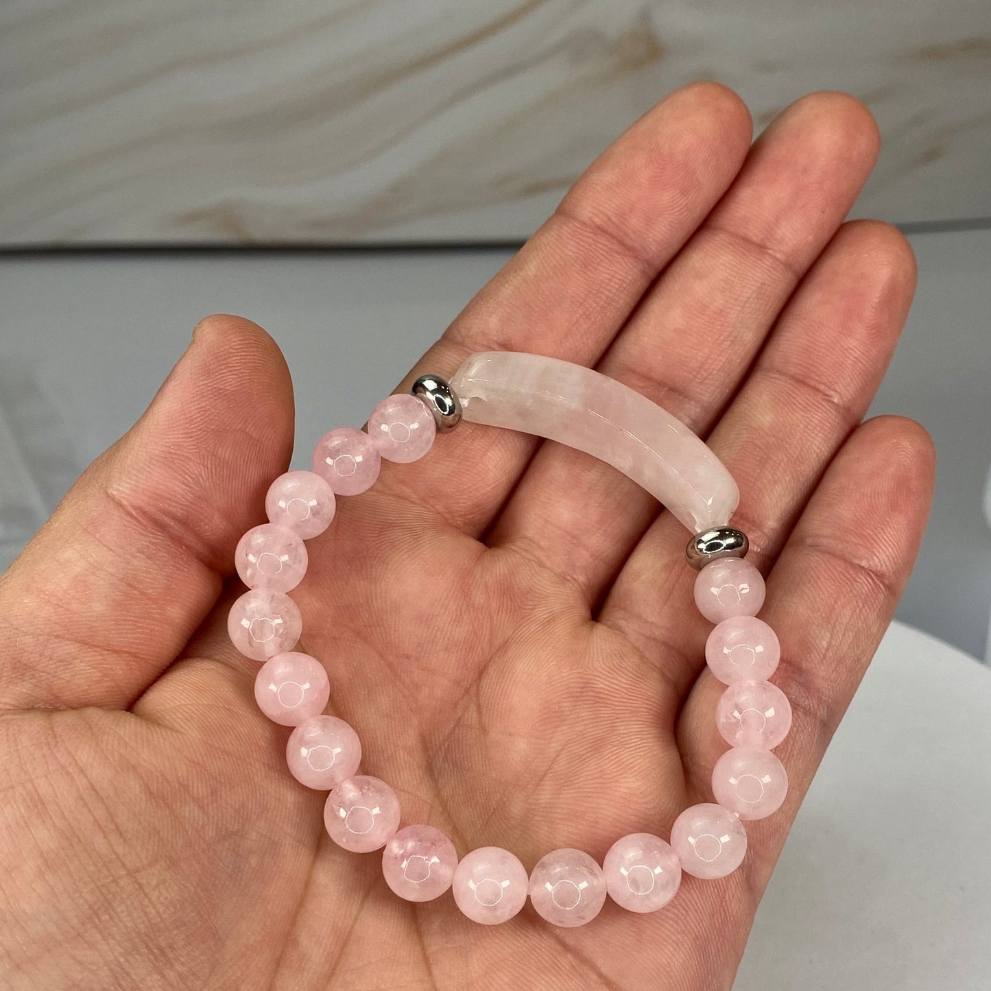 Beads Bracelets (Rose Quartz) (8 mm)