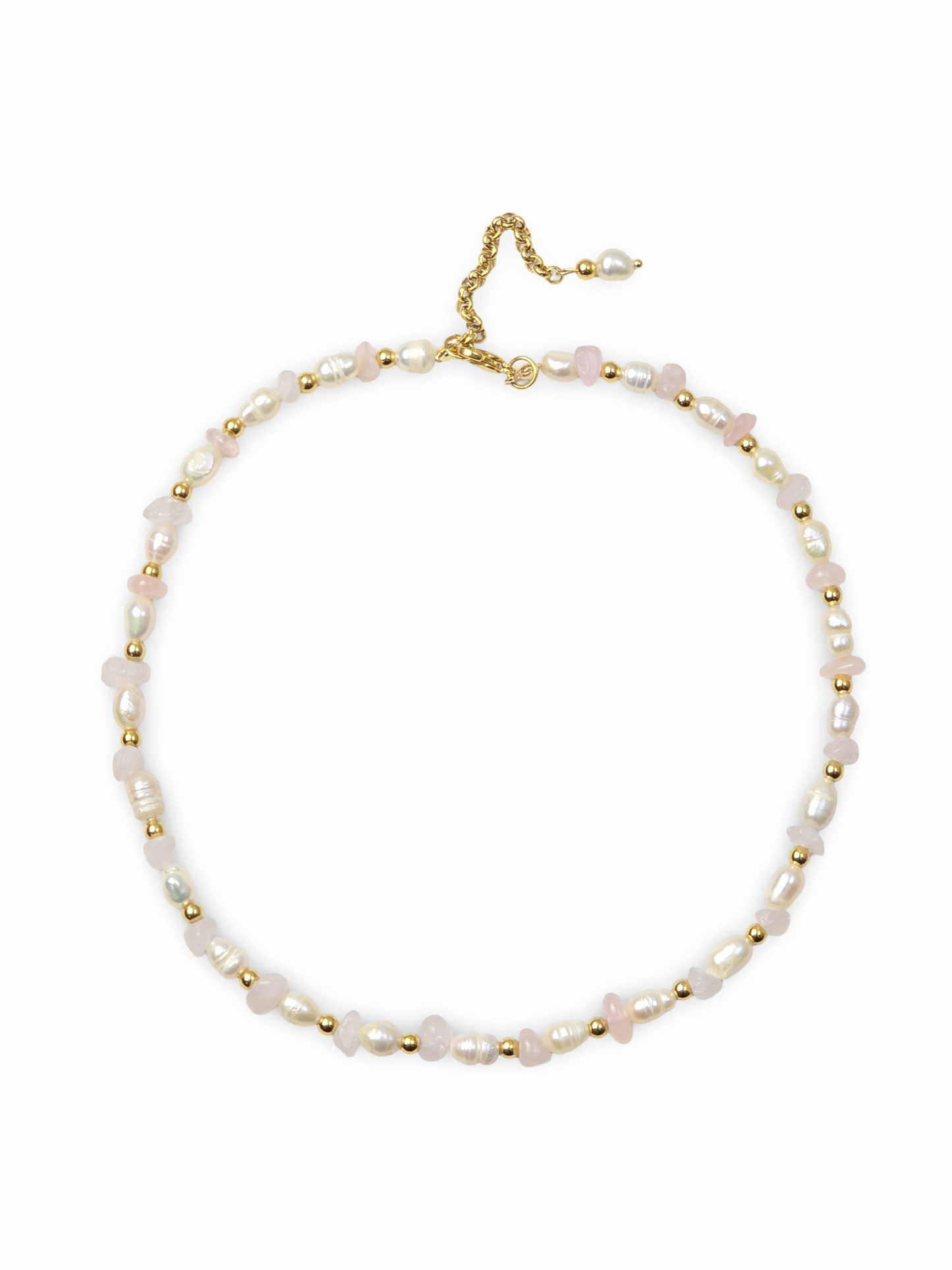 Enchanting Rosé: Natural Freshwater Pearls & Rose Quartz Choker