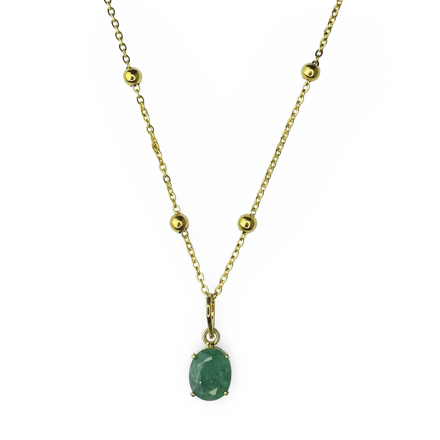 Dina Necklace Green Quartz Stone