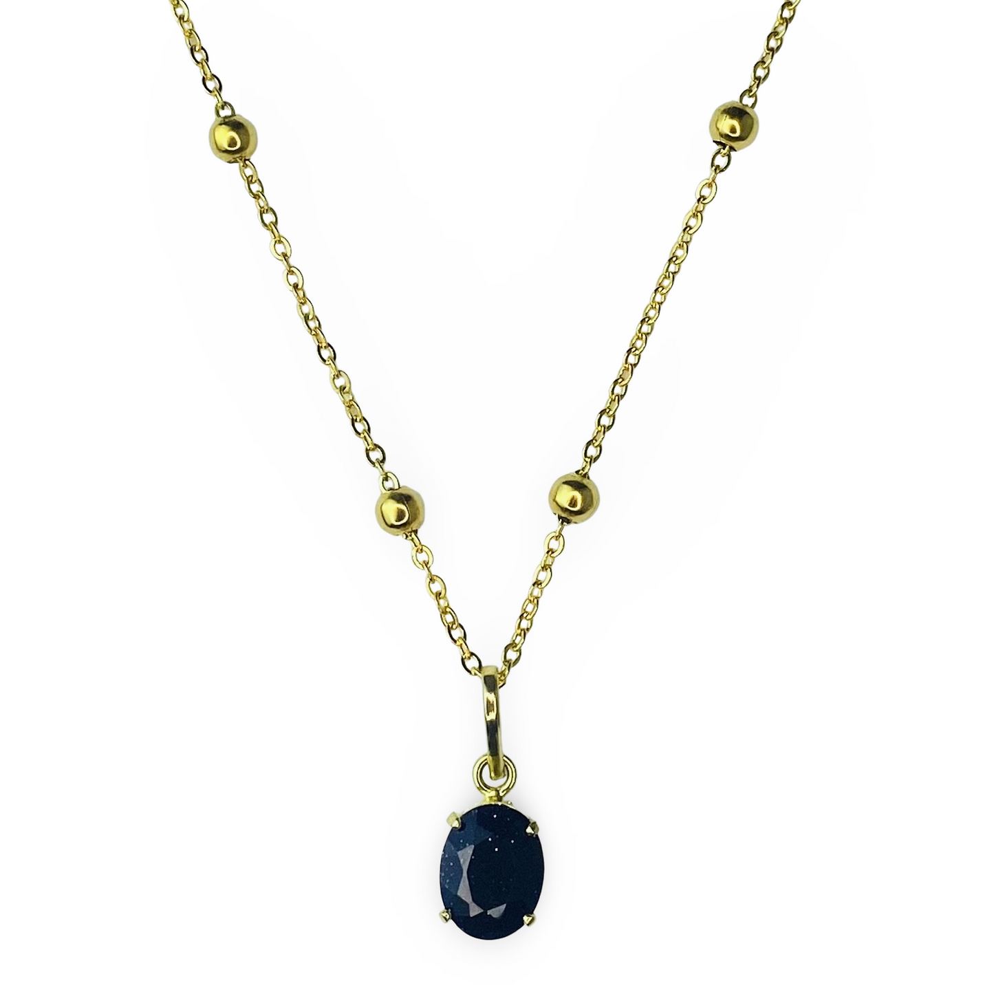 Dina Necklace Blue Goldstone