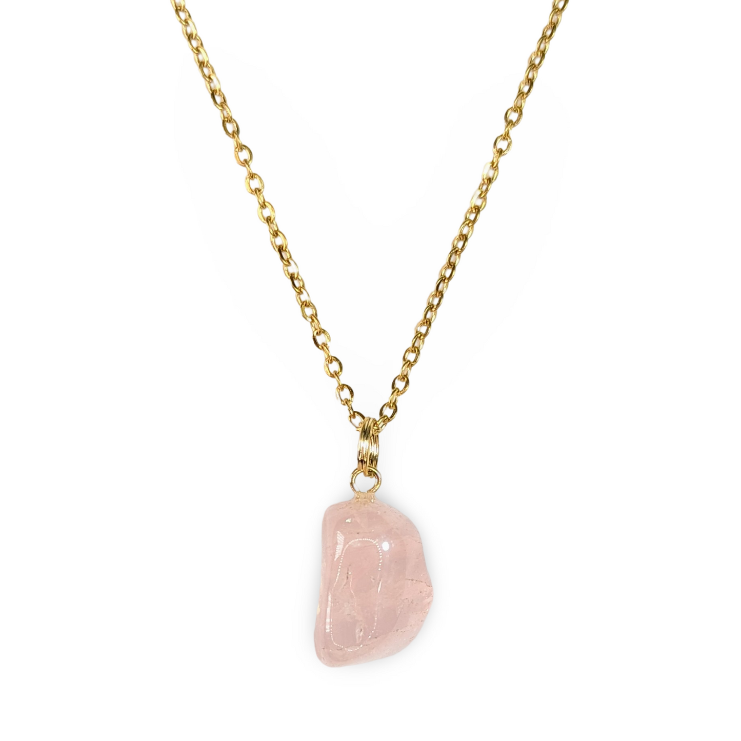 Necklace Tumbled Rose Quartz Stone