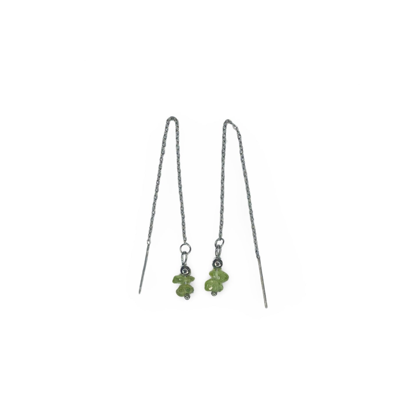 Chain Earrings with Peridot