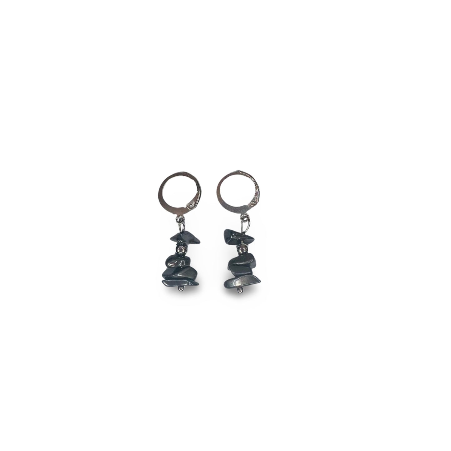 Hoops Earrings with Hematite