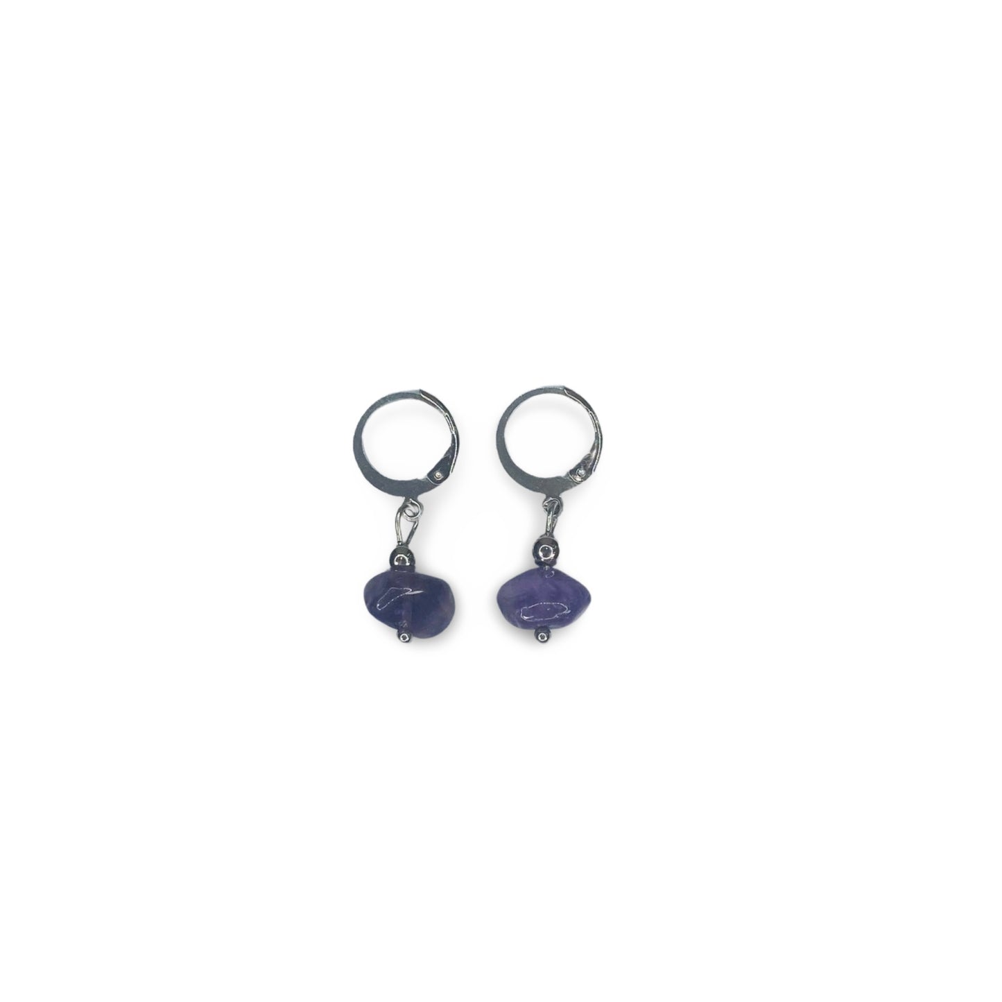 Hoops Earrings with Amethyst