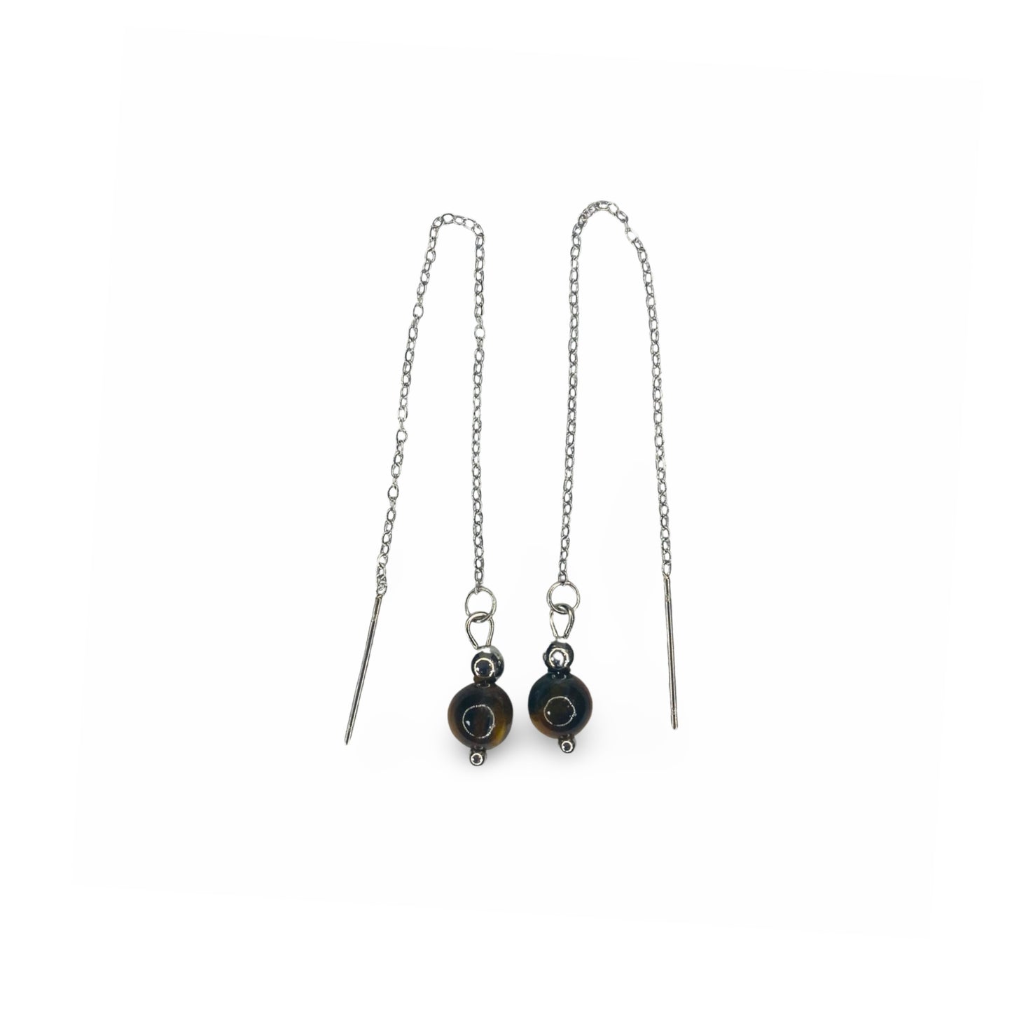 Chain Earrings with Tiger’s Eye