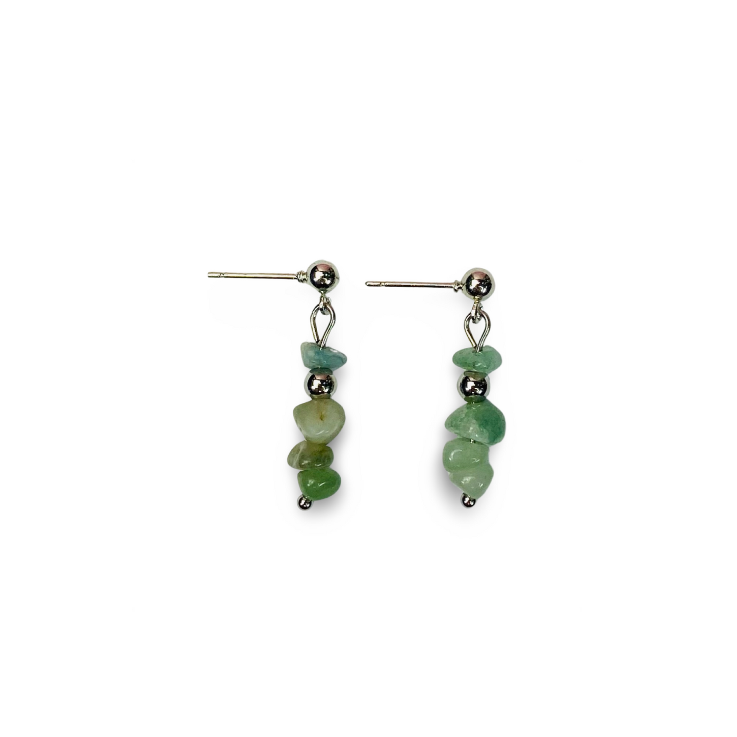 Stud Earrings with Green Quartz