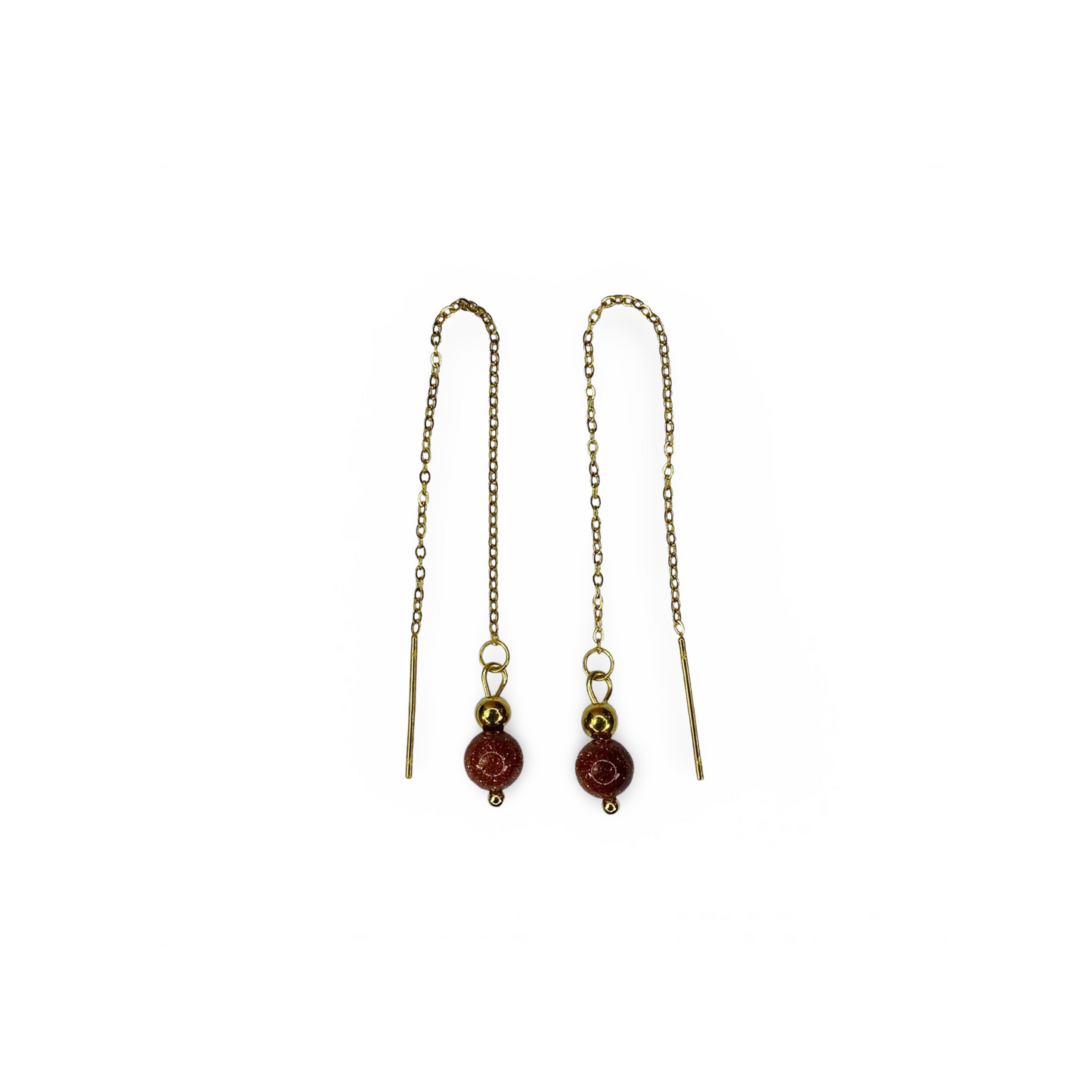 Chain Earrings with Goldstone