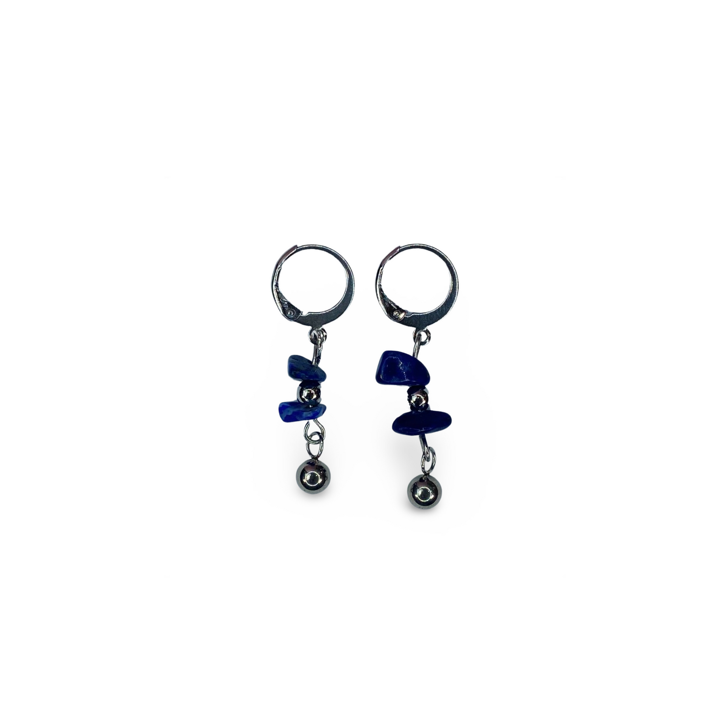 Hoops Earrings with Lapislazuli