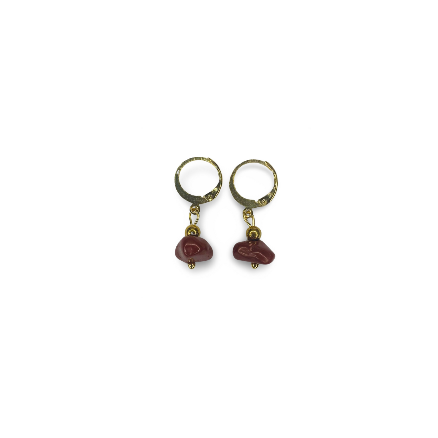 Hoops Earrings with Red Jasper