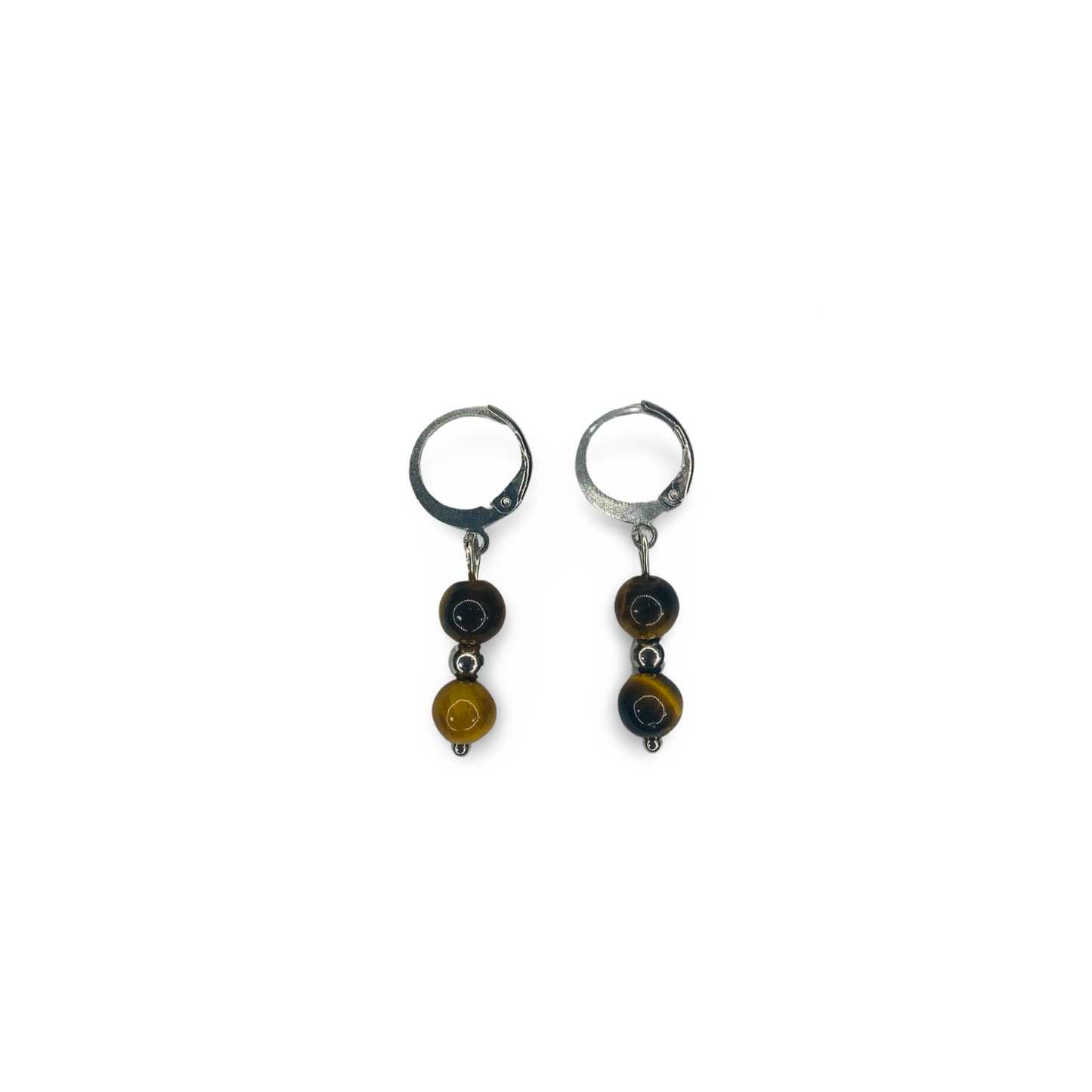 Hoops Earrings with Tiger’s Eye