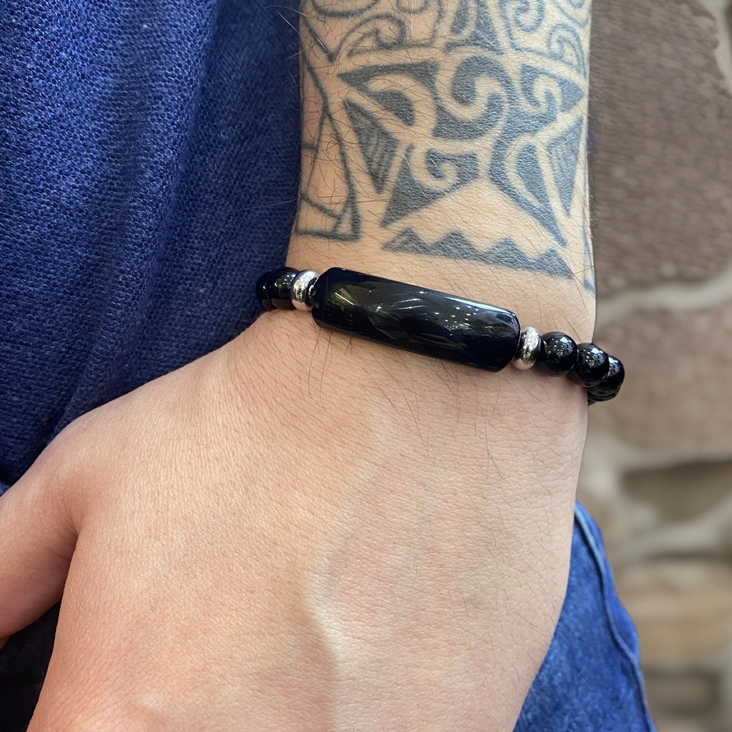 Beads Bracelets (Black Obsidian ) (8 mm)
