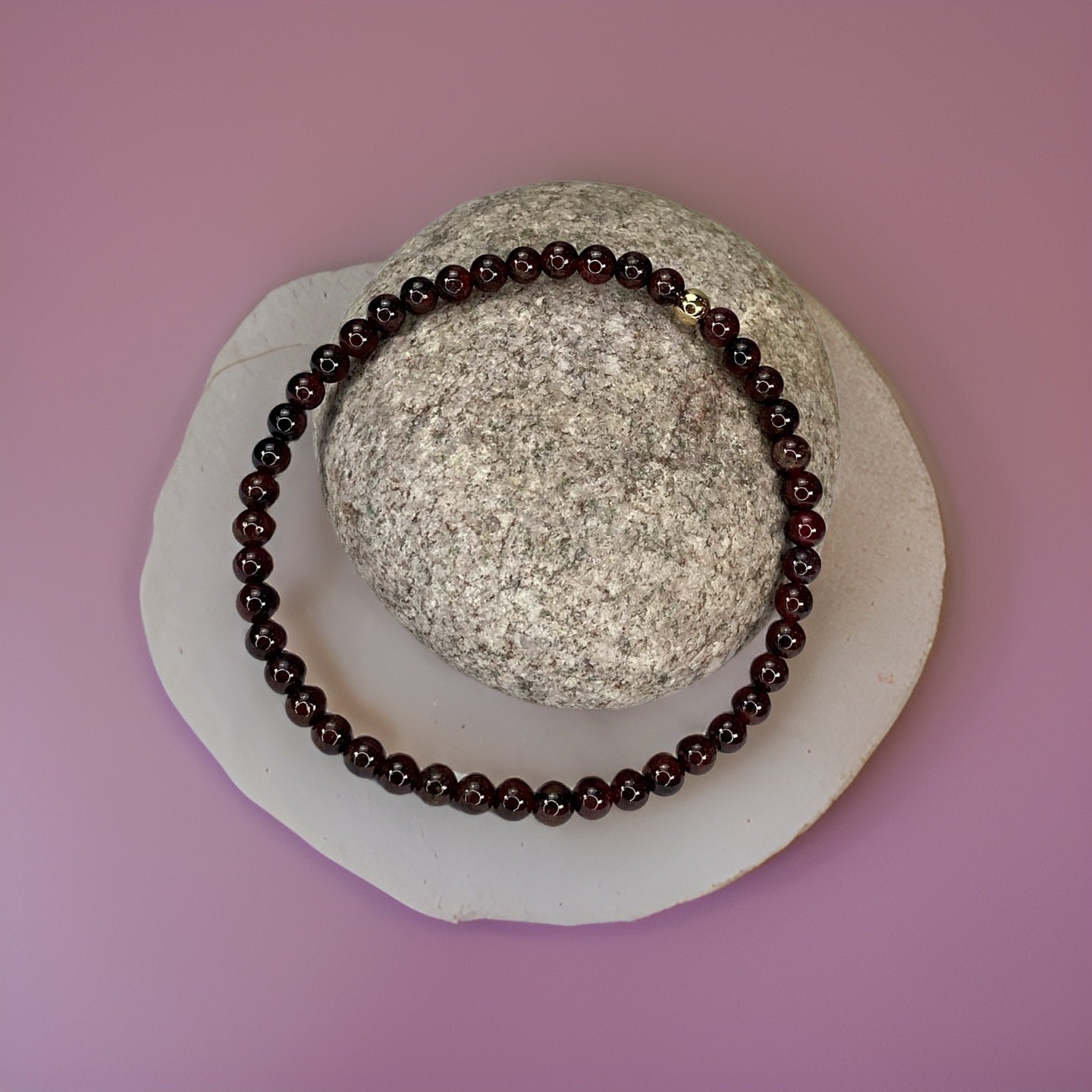 Beads Bracelets (Garnet) (4 mm)