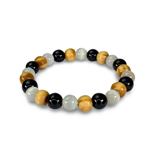 Beads Bracelets (Selenite + Black Tourmaline + Palo Santo) (8 mm)