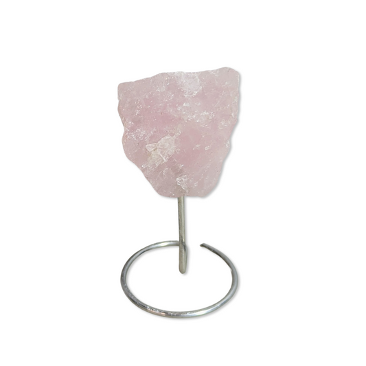 Mini Natural Rose Quartz on Wire base